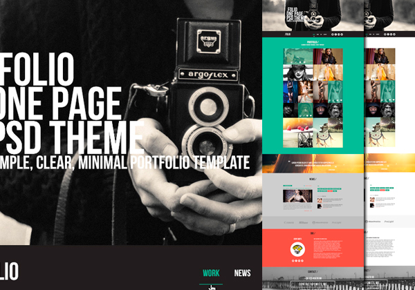 Landing page макет для портфолио фотографа