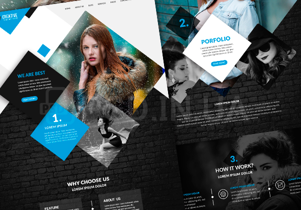 Современный макет сайта портфолио для фотографа