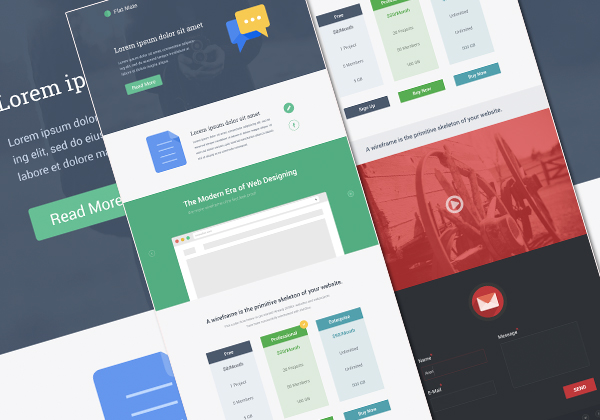Светлый, современный landing page макет